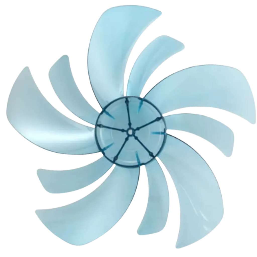 Hélice de Ventilador 40cm com 10 Pás - Super Potente e Silenciosa - Cor Azul Translúcido