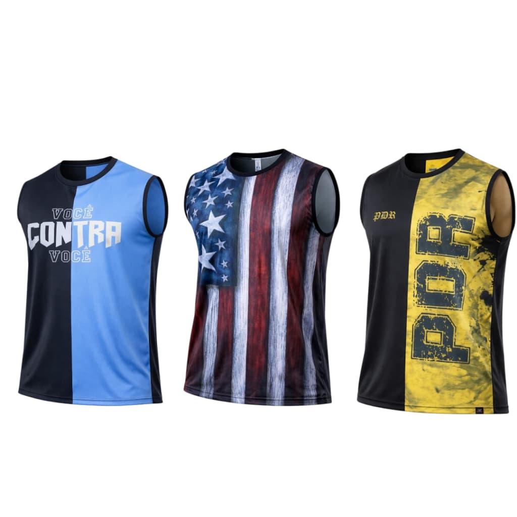 Kit 3 unidades regatas Oversized dry fit o modelo mais usado do momento
