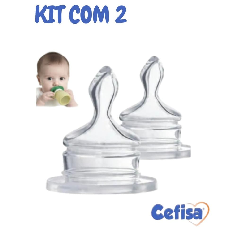 Bico mamadeira ortodôntico nº2 universal Cefisa - kit com 2