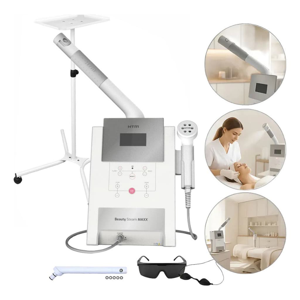 Beauty Steam Maxx + Mesa Carrinho Auxiliar - Vapor Ozônio Aromaterapia Cromoterapia - HTM