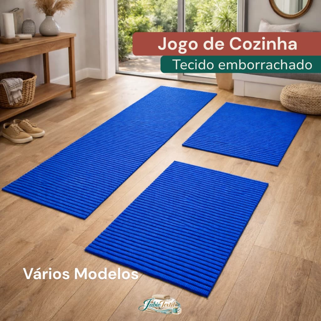 Jogo de Cozinha Antiderrapante 3 Peças Confortável e Prático