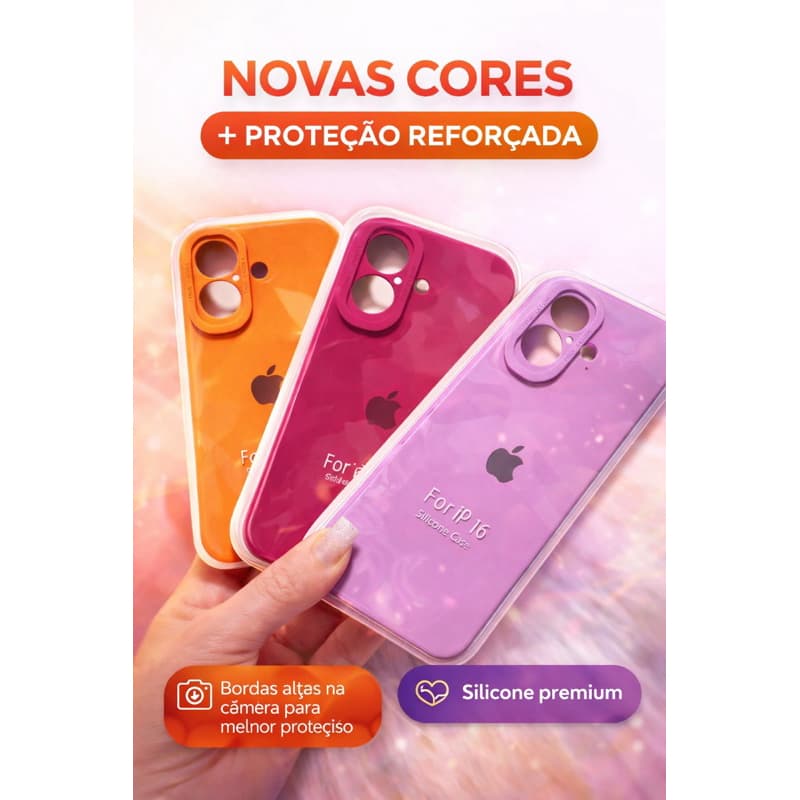 Capa case compativel  com iPhone 16 Câmera Fechada | Case Premium Proteção + Várias Cores    (câmera fechada)