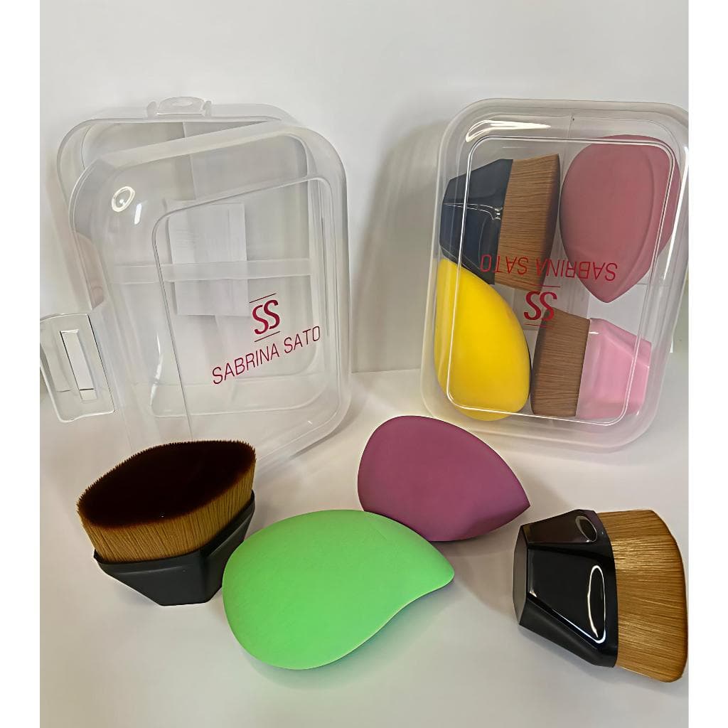 Estojo Sabrina Sato Maquiagem kit Esponjas+Pinceis Mágicos ou  Presilhas Cab+Esponjas+Pincel Mágico