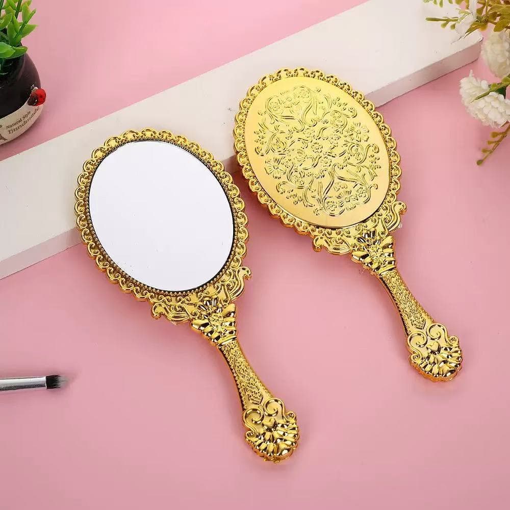 Kit Com 6/12/24 Peças Espelhos De Mão Princesas Dobrável Dourado Para Maquiagem, Lembranças De Festa