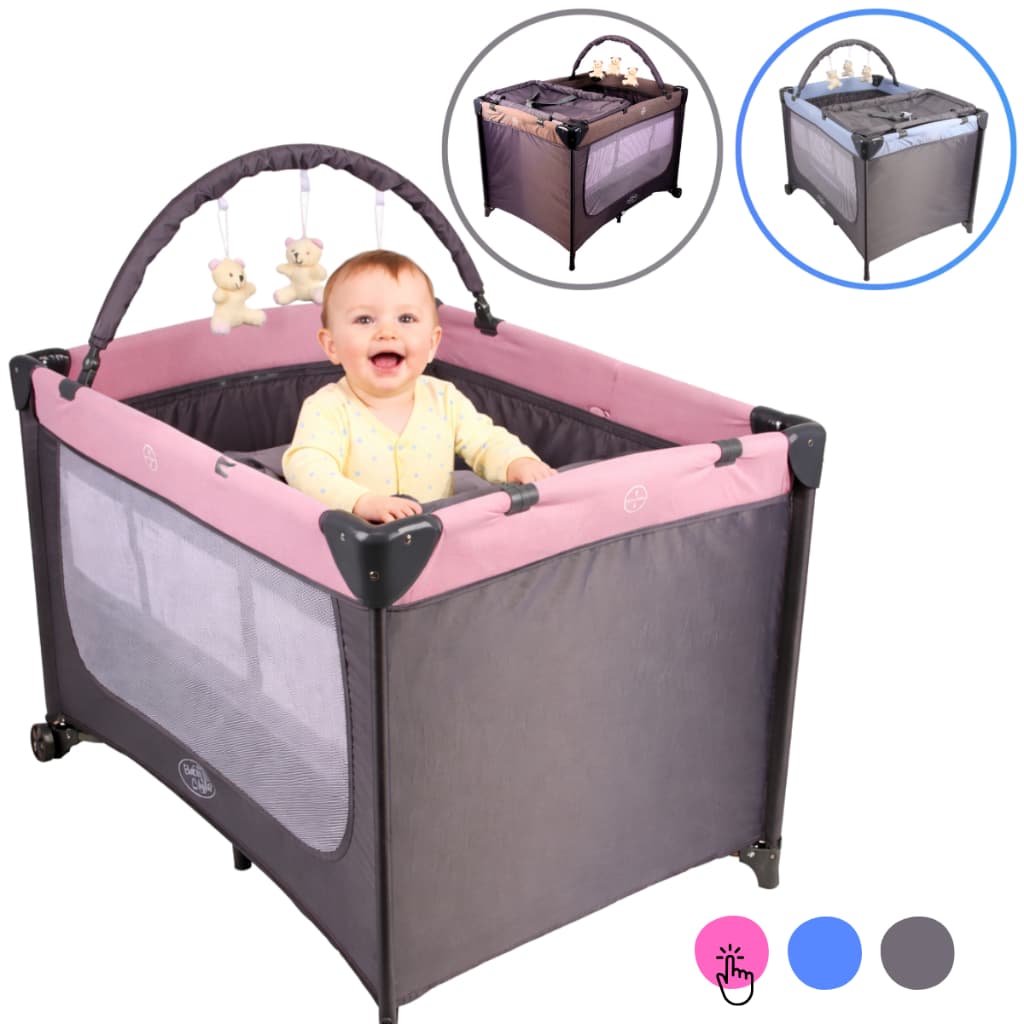 Berço Joly Com Trocador Compacto Chiqueirinho Infantil Para Até 18 Kg com 2 Níveis