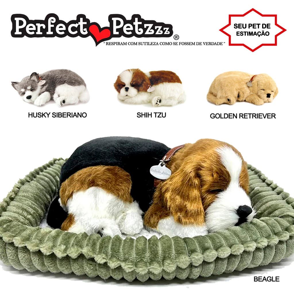 Pelúcia Filhote Cachorro Respira Verdade Perfet Petzz