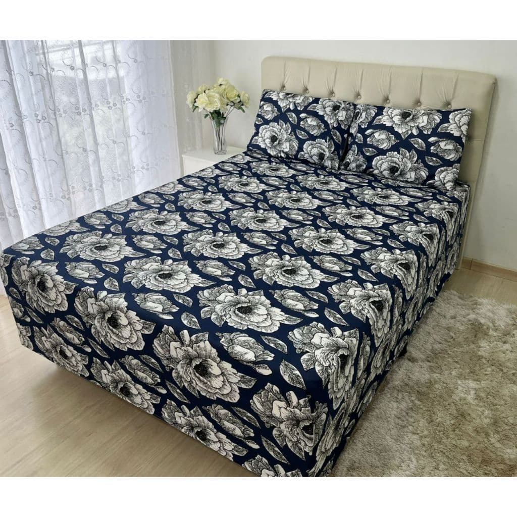 Capa Luva Casal Conjugado Box Padrão 3 Peças Malha Gel Estampado