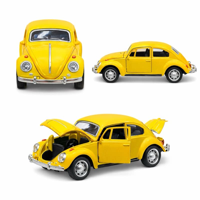 Miniatura Fusca Amarelo – Abre Portas e Capô
