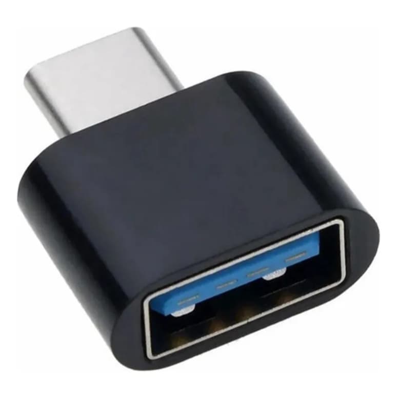 Adaptador OTG USB 3.0 para USB Tipo C Preto Conector Rápido