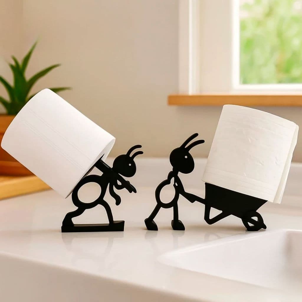 Suporte Porta Papel Higiênico Formigas Criativo Decorativo | Porta Papel Criativo para Banheiro