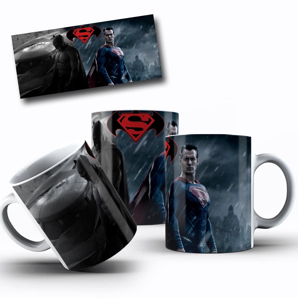 Caneca Superman Batman Personalizada Nome Geek Nerd Filme DC Super Herói Quadrinhos Personalizado