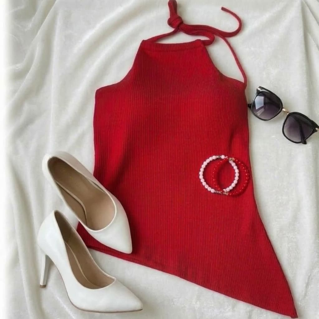 Blusa feminina canelada ribana bojo festa casual verão