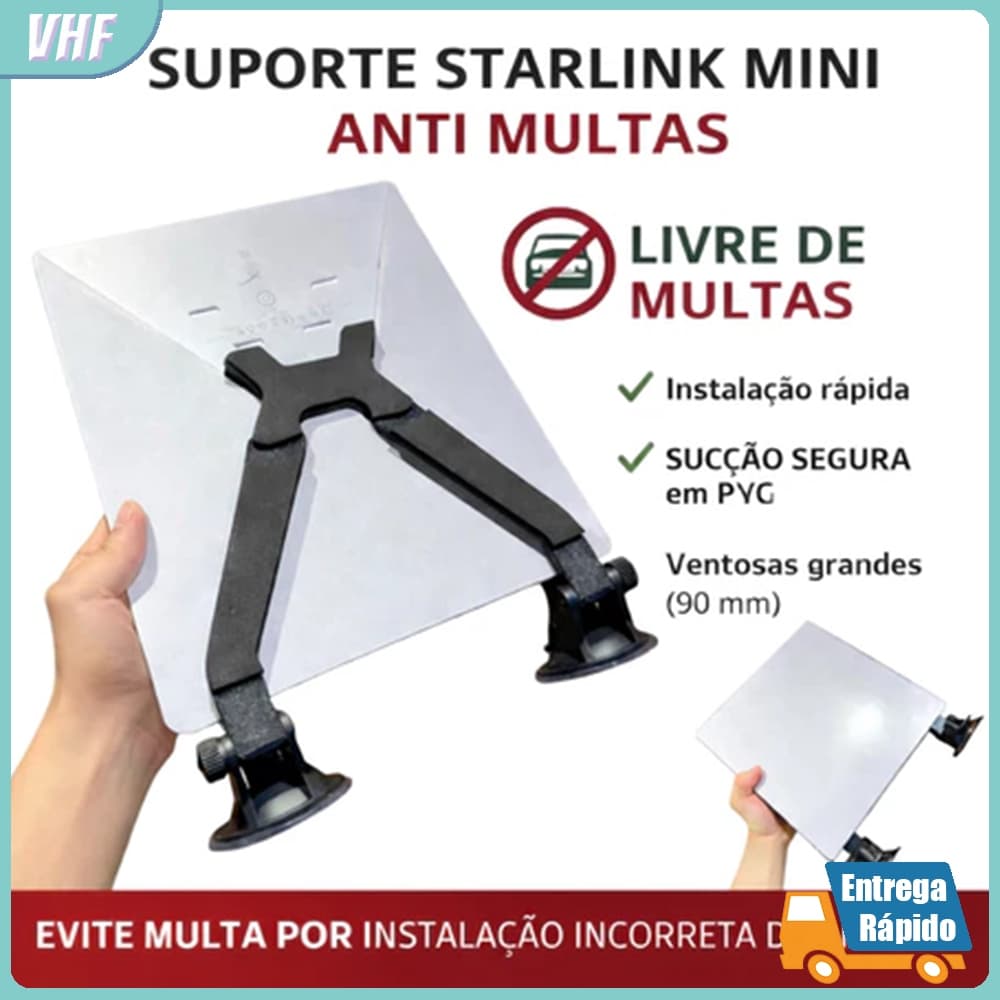 Suporte De Painel Starlink Mini 2 Ventosas Fortes Preto Agrolink Full Shopee