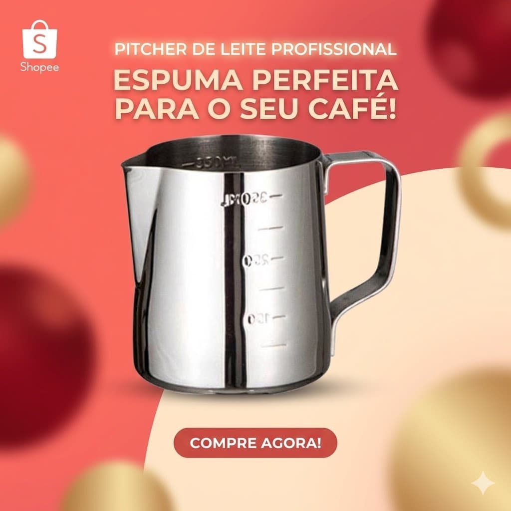 Jarra Barista Inox 600ml Multiuso Profissional para Café Leite chá Espumar Alta Qualidade Resistente