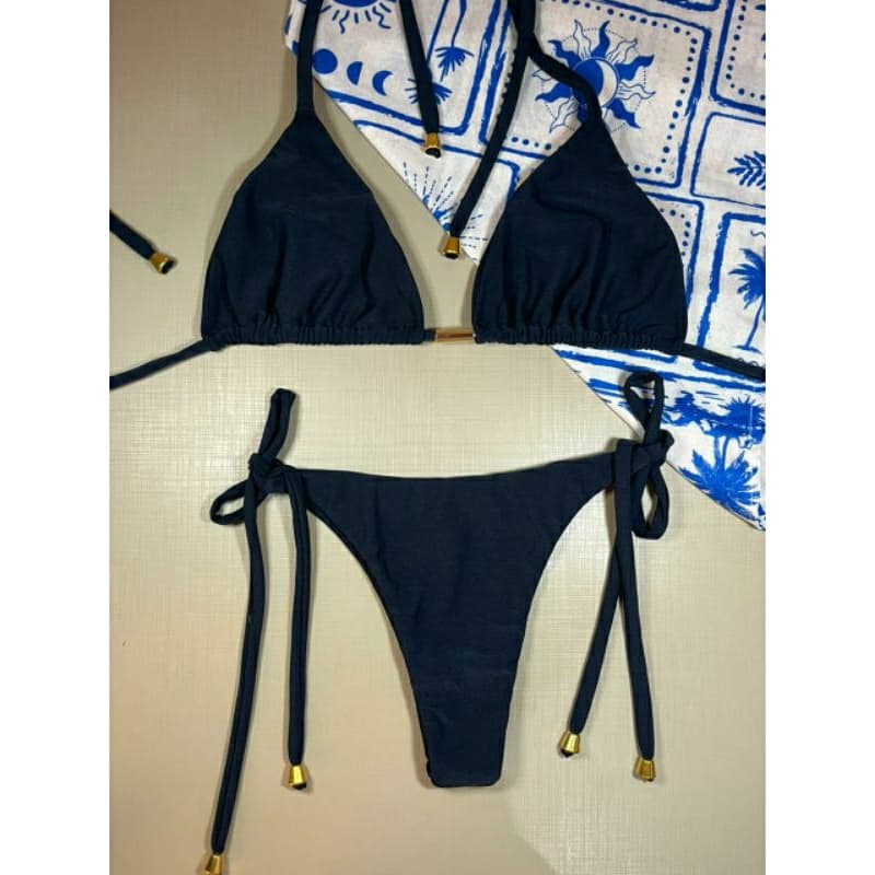Biquíni cortininha calcinha semi fio