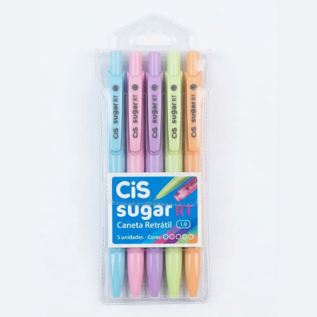 Kit De Caneta Cis Sugar RT 1.0mm - 5 Unidades.