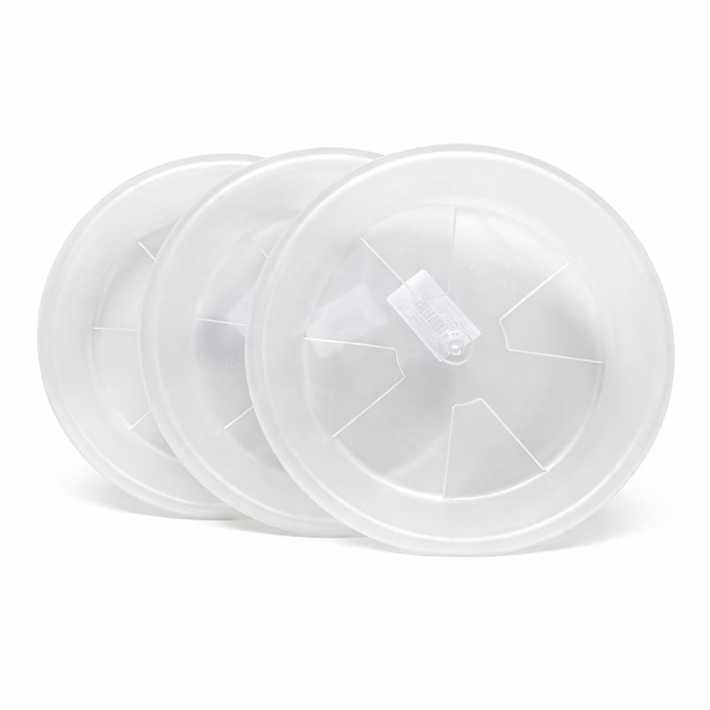 Kit 3 Prato Para Vaso de Planta Coletor de Agua Diversos Tamanhos Cor Transparente Translucido