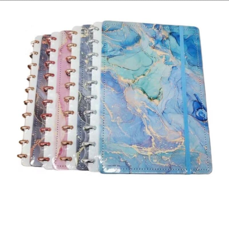 Caderno Inteligente 11 Discos infinito Marmorizado Reposicionável - Papelaria de Luxo Premium