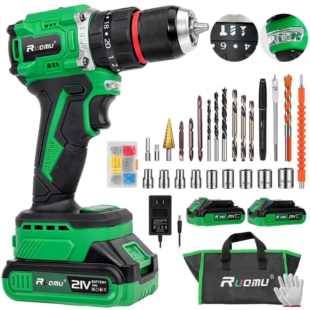 Furadeira Parafusadeira De Impacto A Bateria Sem Fio Profissional 21V Brushless