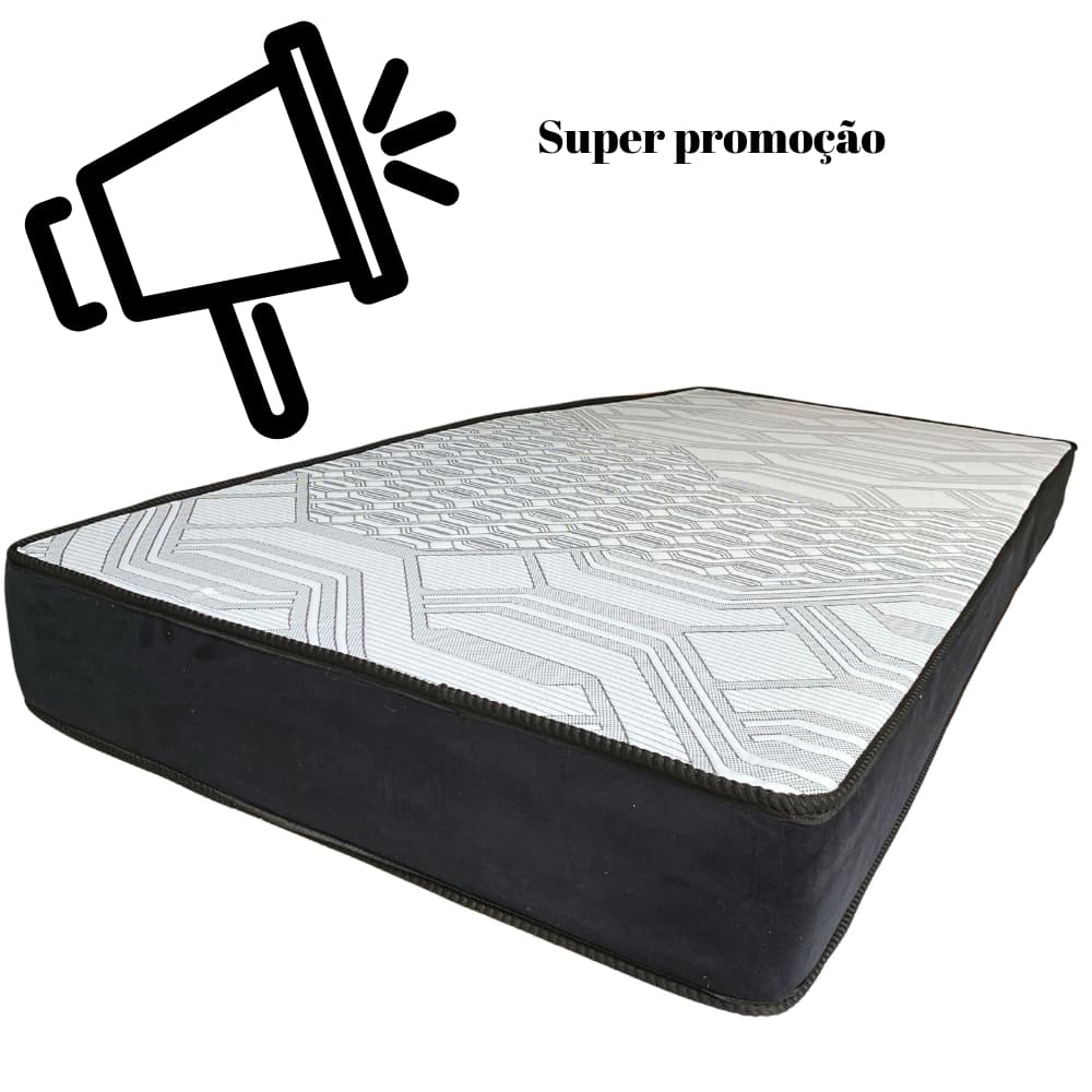 Colchão D33 17x88x188 cm Solteiro Cinza Ideal para Uso Diário com Conforto Firme Otopédico.