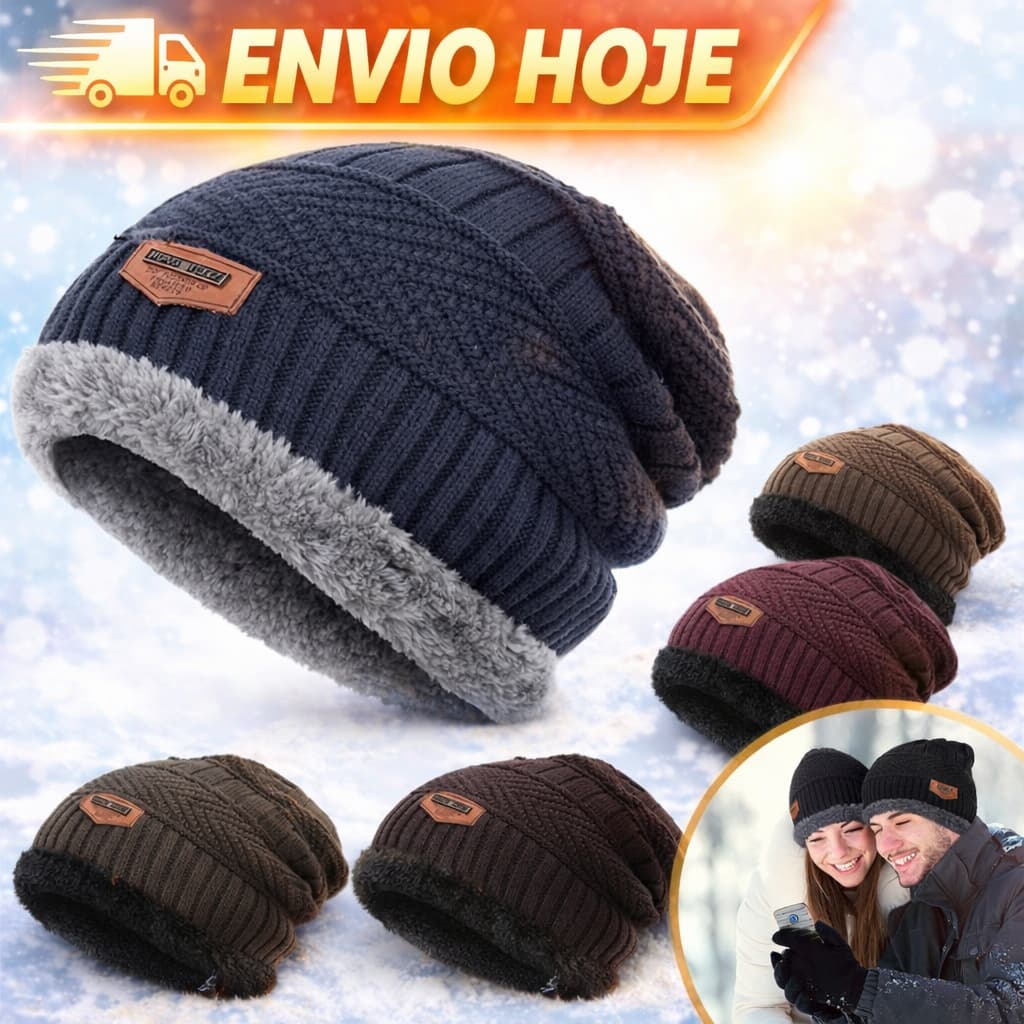 Touca Gorro Forrado Flanelado Frio Extremo Térmica Estilosa Inverno Masculina Feminina