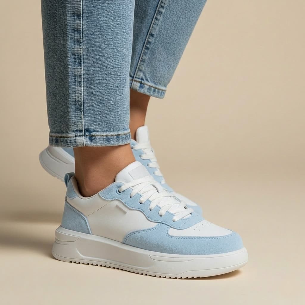 Tenis Blogueira Feminino Casual Urbano Moda Couro Ecologico Leve Confortável Estiloso Atemporal Dia