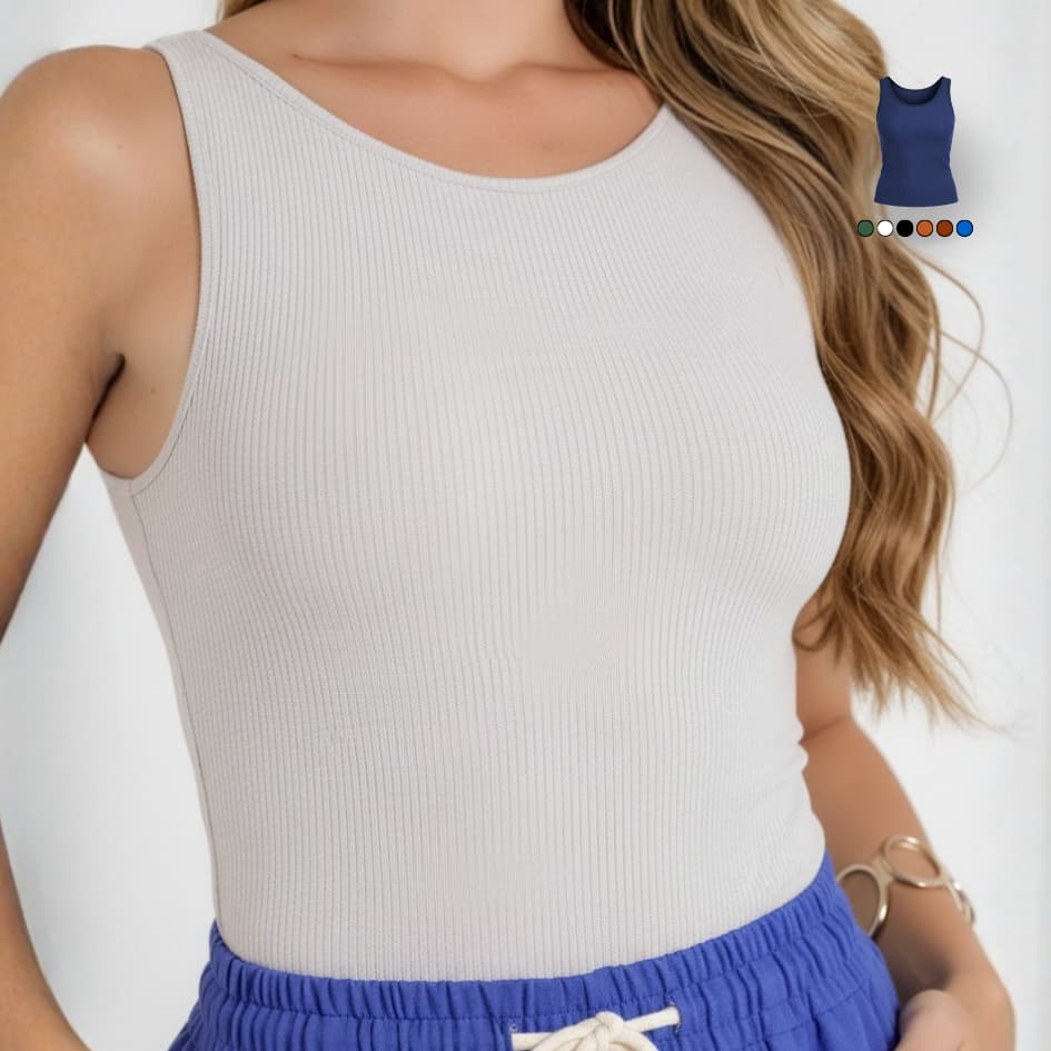 Regata Ribana Canelada Camiseta Feminina Copa Brasil Blusa BabyLook Lisa Praia Verão