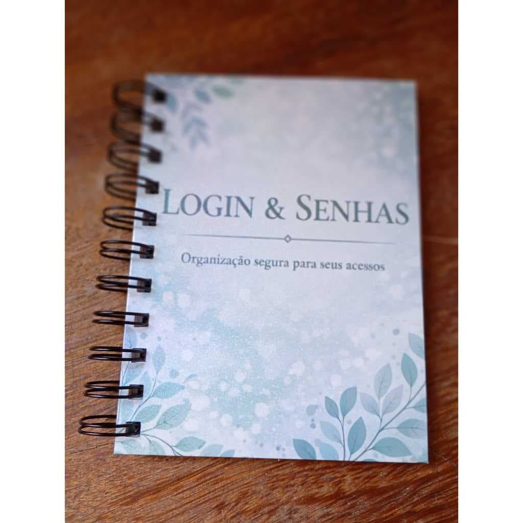 Caderno Login e Senhas | Capa Dura | A6 | Verde Água