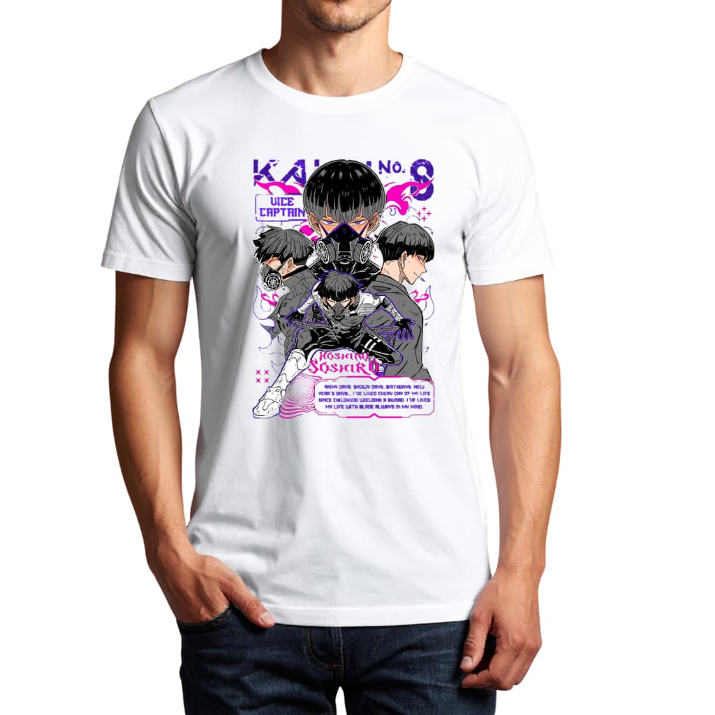 Camiseta Camisa Capitão Hoshina Kaiju N8 Branca
