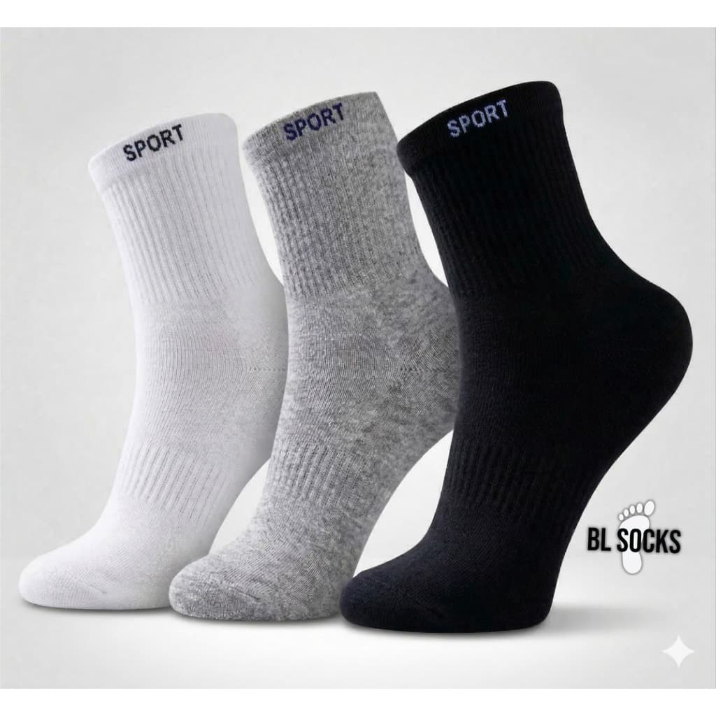 Meia Cano Longo Algodão Cor MESCLADA 100% Unissex Kit 24 Pares