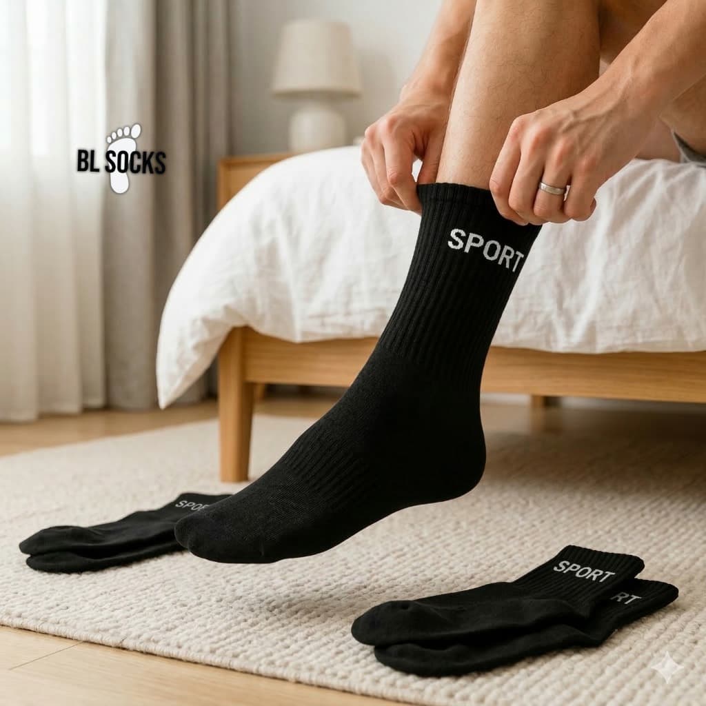 Kit 24 Pares Meia CANO ALTO LONGO PRETO Sport Unissex Menino Menina