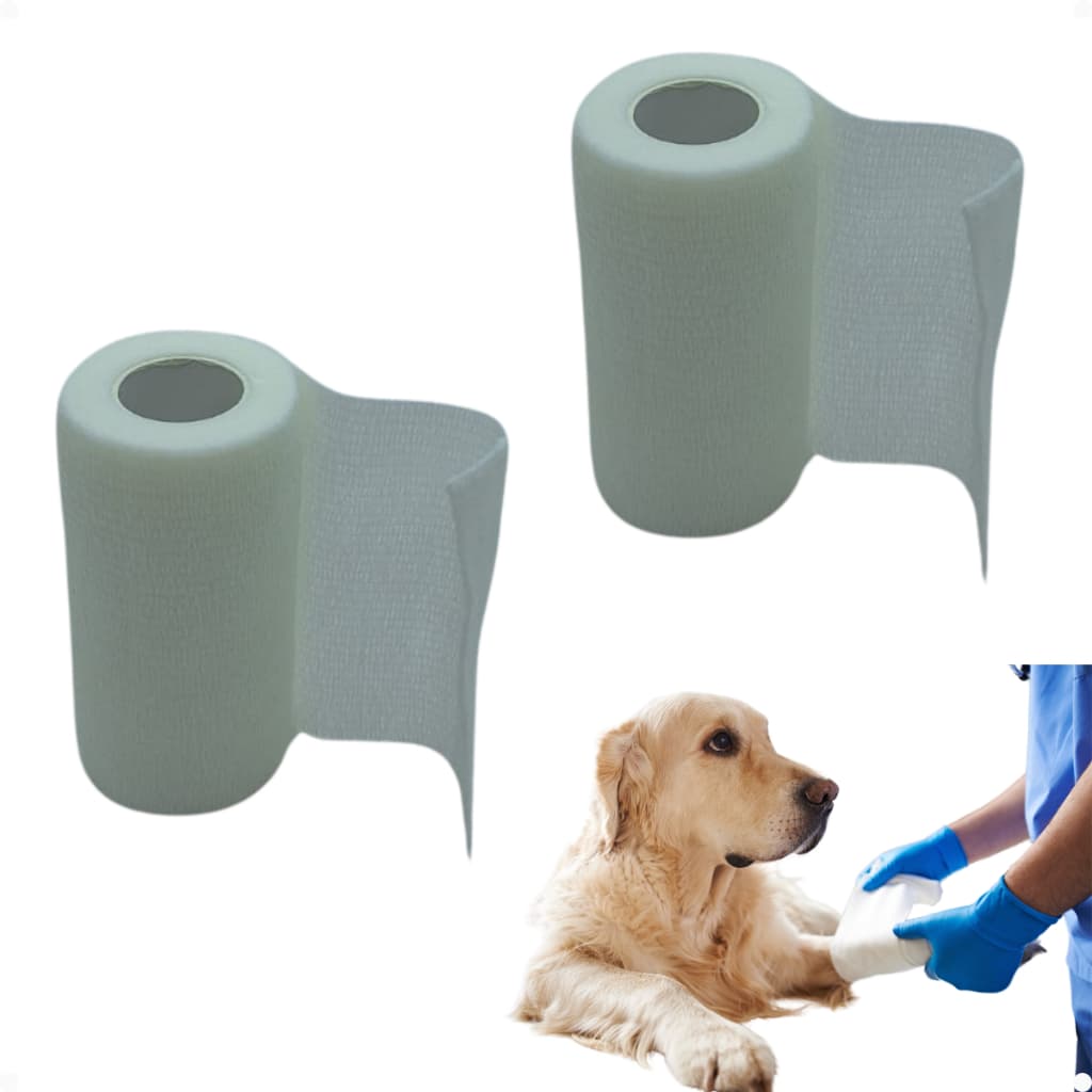 2 Unid Bandagem Atadura Elastica Flexivel Cão Cães Gato Pet Curativo Crossfit Thumb Tape Finger Fita