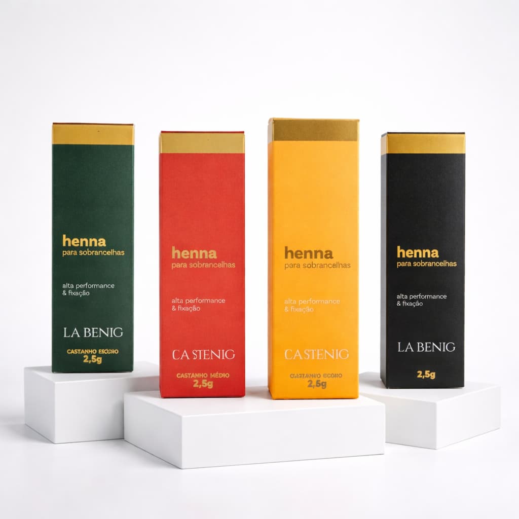 HENNA LA BENIG SOBRANCELHAS 2 OU 3 HENNAS ALTA FIXAÇÃO PROFISSIONAL PROMOÇÃO