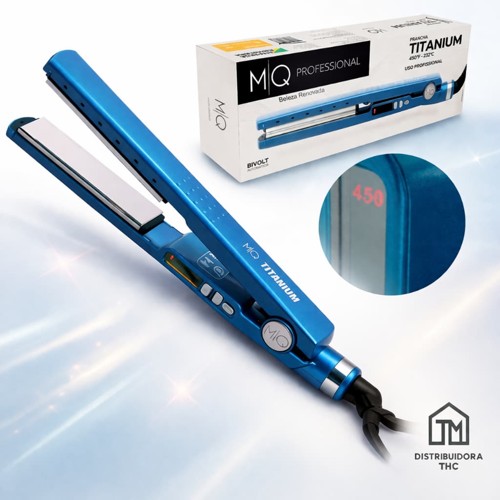 Prancha Chapinha de Cabelo Profissional Titanium 127v Cor Azul 480°F/250°C