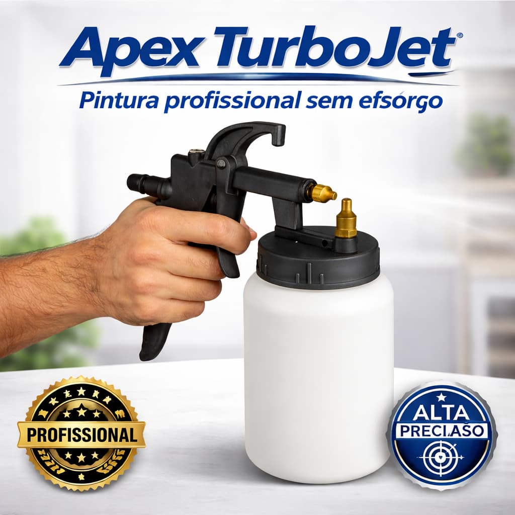 Apex TurboJet Pistola de Pintura Ar Direto 500ml Profissional Alta Precisão