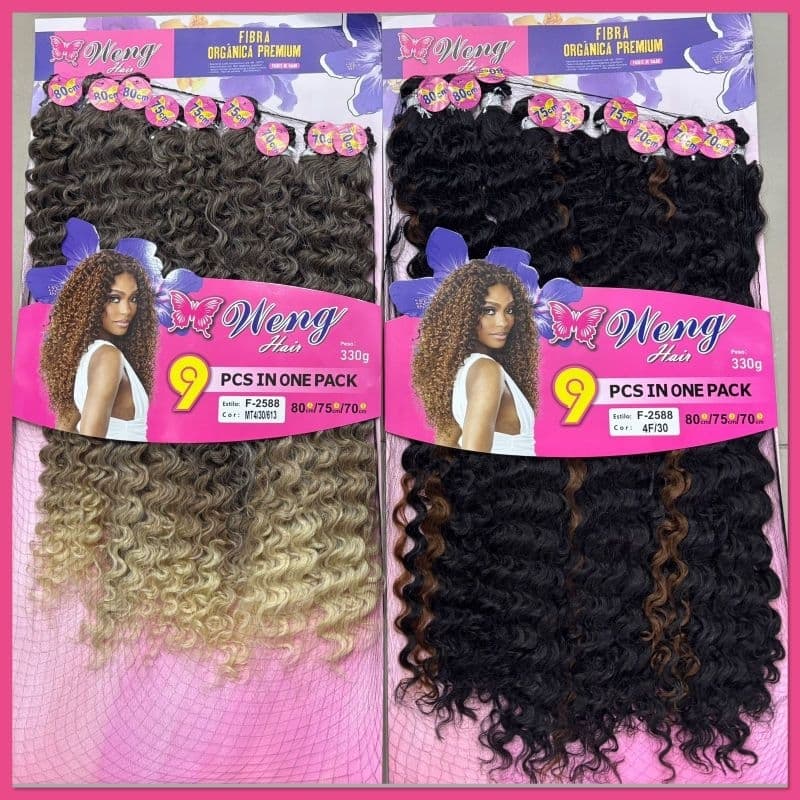 Cabelo cacheado com cachos  Weng Orgânico F-2588 80cm 330g