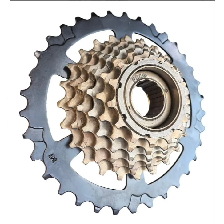 Catraca Megarange Roda Livre Index Rosca Bike 7v 21v 14/34d Preto 14/34 Dentes