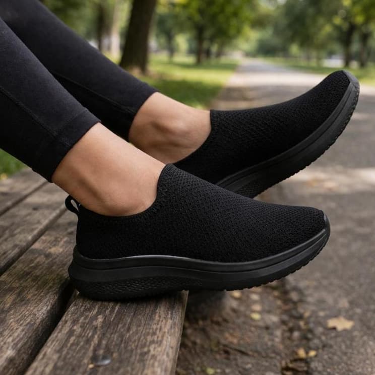 Tênis Meia Feminino Confortável Sem Cadarço Dia a Dia Caminhada