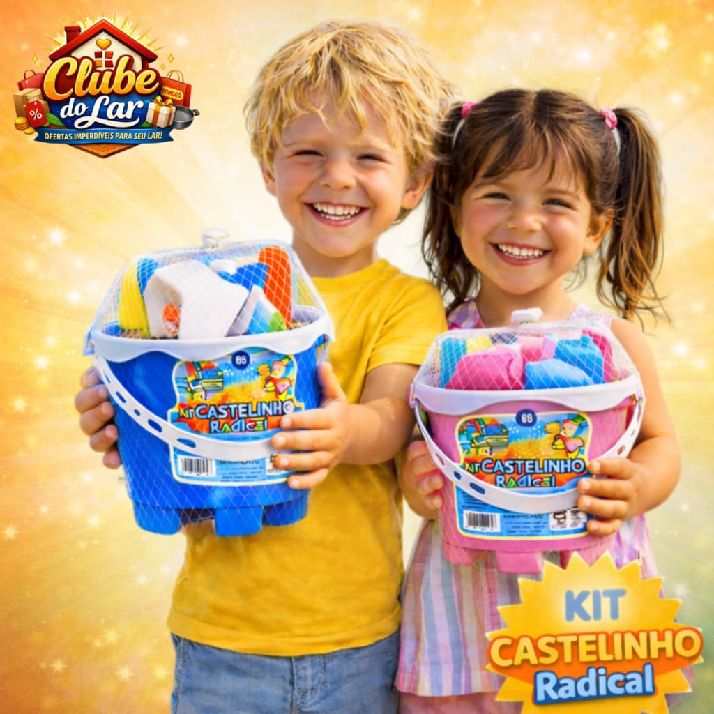 Baldinho KIT Castelinho Radical Infantil c/Acessórios Praia Areia Brinquedo Criativo Divertido🔥