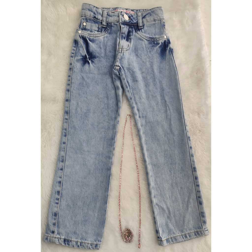 CALÇA INFANTIL FEMININA 4/8 COM REGULAGEM INTERNA RETA