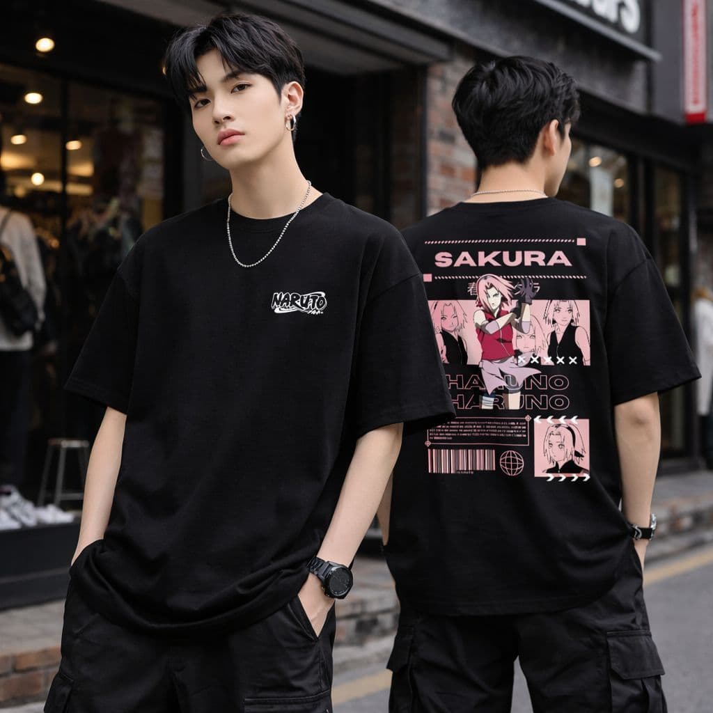 Camiseta Camisa Sakura Haruno Naruto Classico Shippuden Streetwear 100% Algodão Premium Confortáve novidade