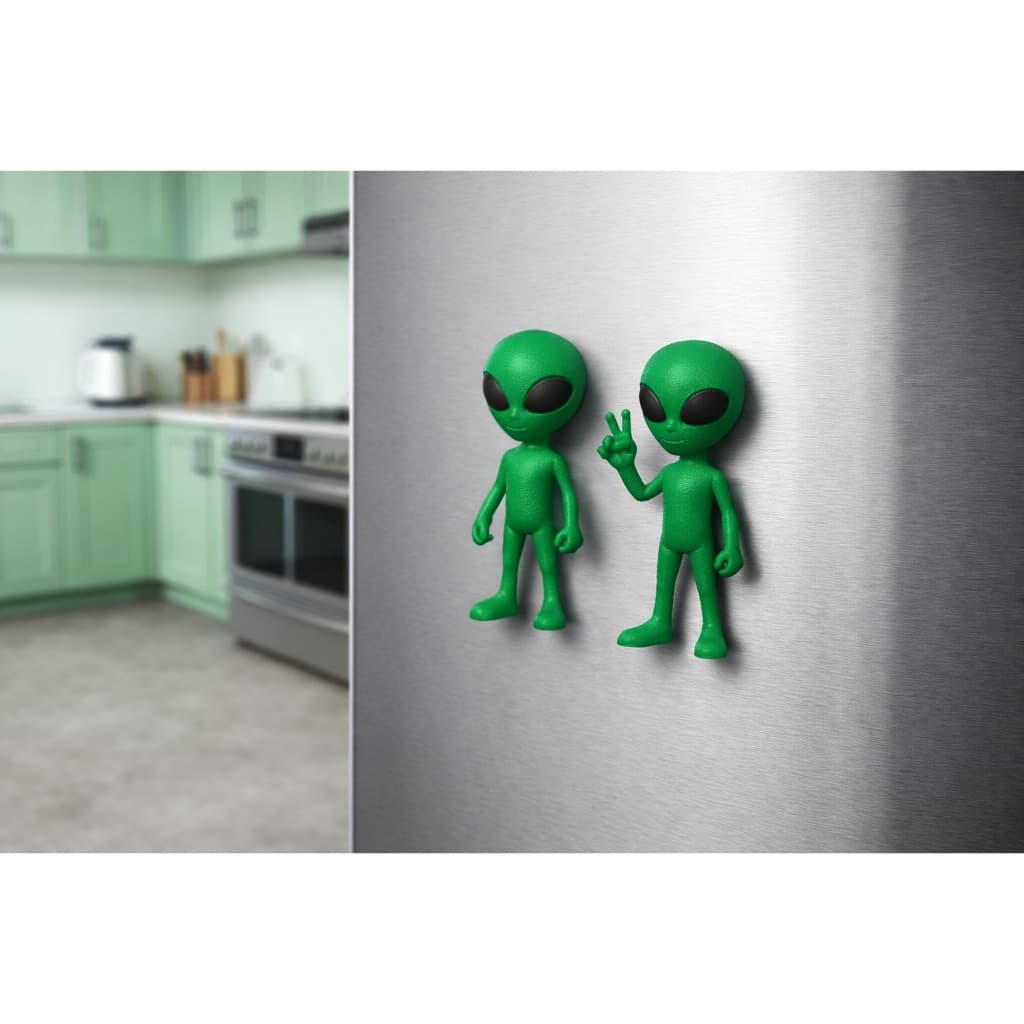 Kit 2 Imãs Geladeira ET Alien Decorativo Criativo Para Cozinha Porta Geladeira Decoração Divertida