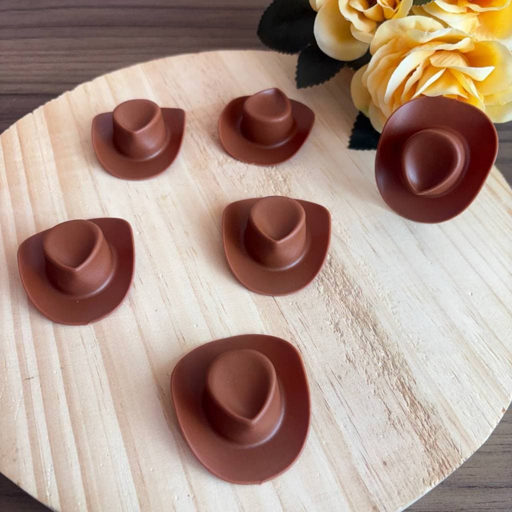 Mini chapéu cowboy para bonecas 5,5x4,5 cm – 18 Unidades – festa boiadeira lembrancinha fazendinha