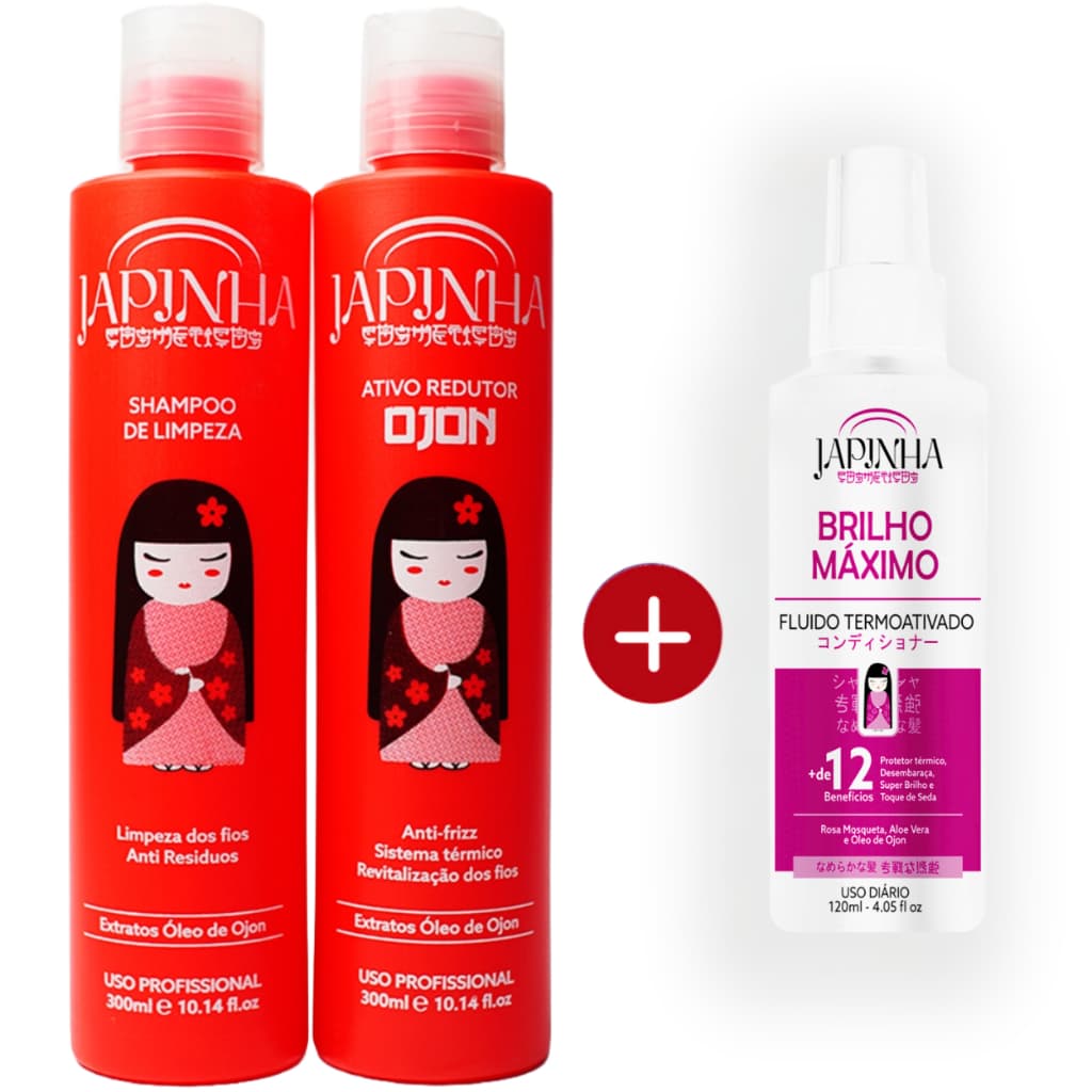 💖 Kit Progressiva Japonesa 300ml + Kit Pré e Pós Química - Cabelo Liso, Hidratado e Sem Frizz 💝