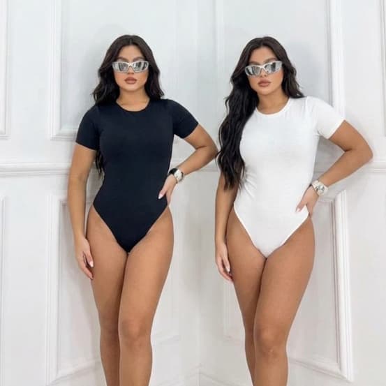 Kit Com 2 Body Feminino Manga Curta Suplex Premium Justo E Confortavel Alta Tendencia Moda Feminina