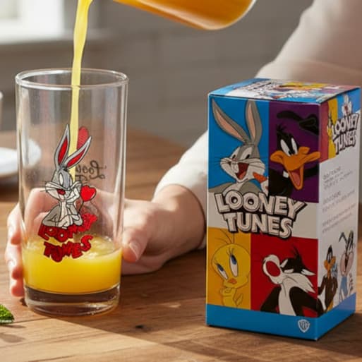 Copo Looney Tunes Pernalonga 300ml De Vidro Produto Original Licenciado Presente Geek / Colecionável