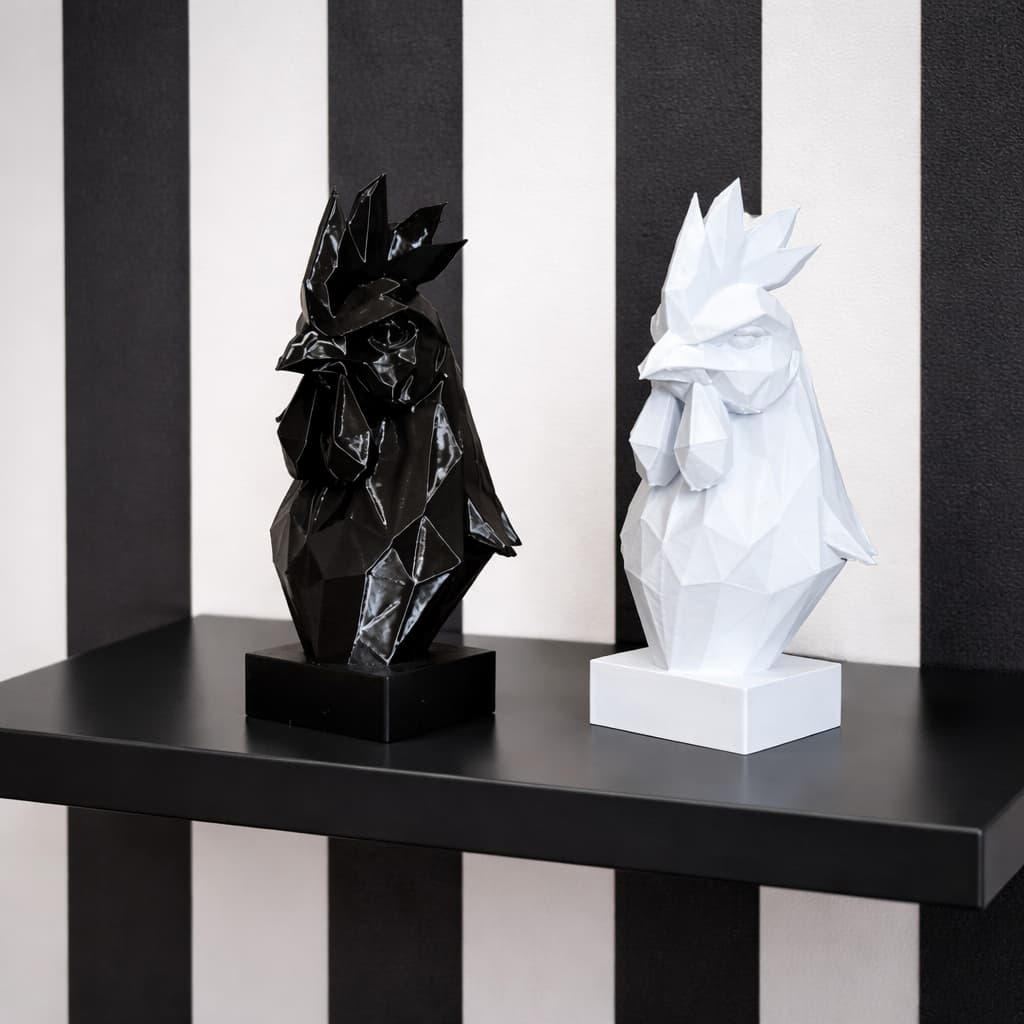 Busto Galo Mascote Decoração Escultura