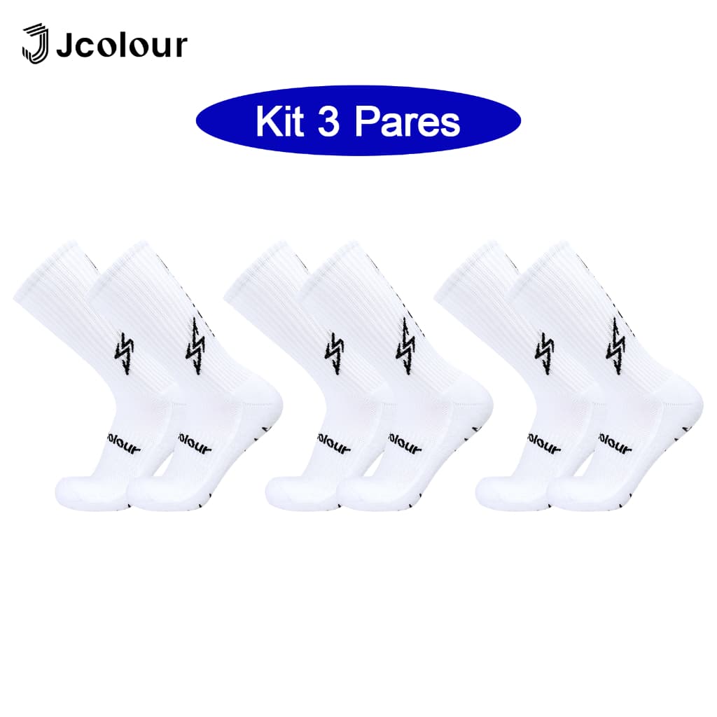 Jcolour Kit 3 Pares Meias De Futebol Esportivas Antiderrapantes De Alta Qualidade