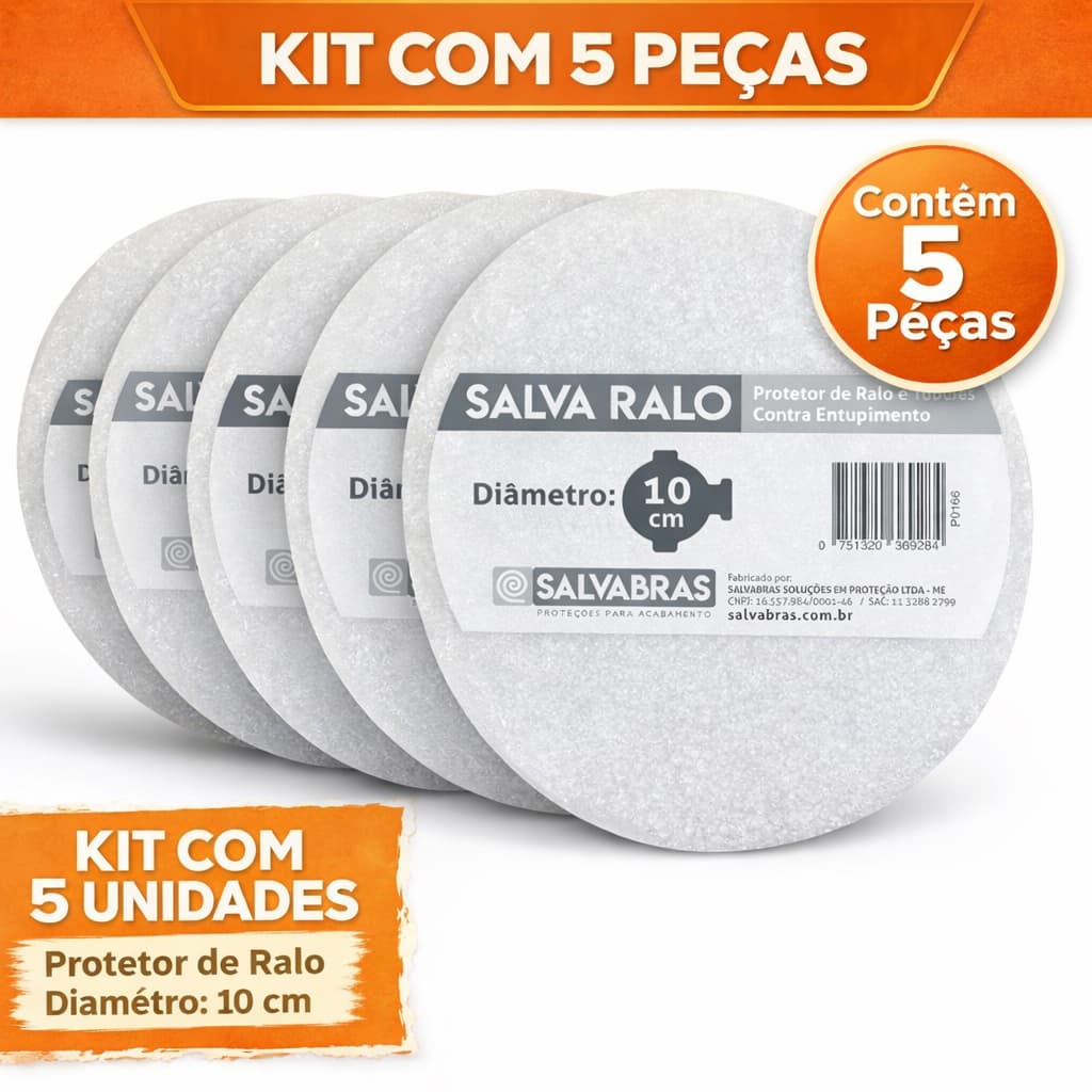 Kit 5 Protetor de Ralo 10cm Anti Entupimento | Alta Proteção e Durabilidade
