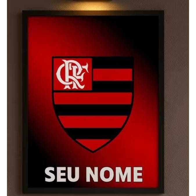 Quadro Flamengo Personalizado com Nome – 1 Peça Arte MDF Moderna mengao